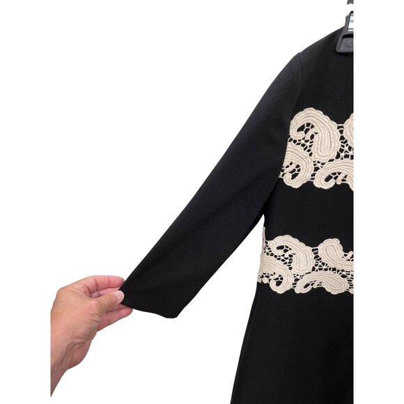 Maggy London womans black seath embroided dress size 4 SKU 8469 - Picture 9 of 16